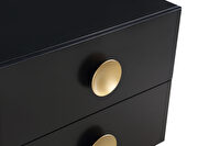 Black golden legs / handles contemporary nightstand by Meridian additional picture 8