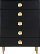 Contemporary black stylish chest w/ golden legs by Meridian additional picture 9