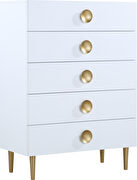 Contemporary white stylish chest w/ golden legs by Meridian additional picture 2