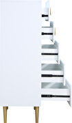 Contemporary white stylish chest w/ golden legs by Meridian additional picture 4
