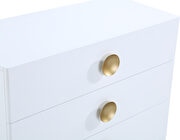 Contemporary white stylish chest w/ golden legs by Meridian additional picture 7