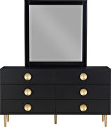 Contemporary black stylish dresser w/ golden legs by Meridian additional picture 2