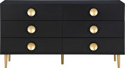 Contemporary black stylish dresser w/ golden legs by Meridian additional picture 3