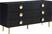 Contemporary black stylish dresser w/ golden legs by Meridian additional picture 4