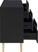 Contemporary black stylish dresser w/ golden legs by Meridian additional picture 6