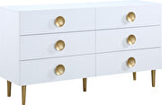 Contemporary white stylish dresser w/ golden legs by Meridian additional picture 2