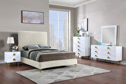 Contemporary white stylish dresser w/ golden legs by Meridian additional picture 11