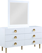 Contemporary white stylish dresser w/ golden legs by Meridian additional picture 5