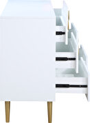 Contemporary white stylish dresser w/ golden legs by Meridian additional picture 6