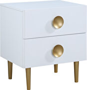 White golden legs / handles contemporary nightstand by Meridian additional picture 2