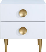 White golden legs / handles contemporary nightstand by Meridian additional picture 3