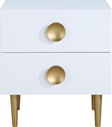 White golden legs / handles contemporary nightstand additional photo 3 of 8