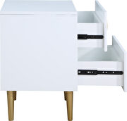 White golden legs / handles contemporary nightstand by Meridian additional picture 4