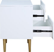 White golden legs / handles contemporary nightstand additional photo 4 of 8