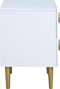 White golden legs / handles contemporary nightstand additional photo 5 of 8
