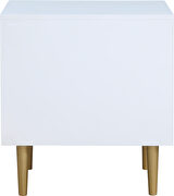 White golden legs / handles contemporary nightstand by Meridian additional picture 6