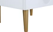 White golden legs / handles contemporary nightstand by Meridian additional picture 8