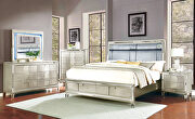 Metallic finish / led lights modern king bed by Mainline additional picture 2