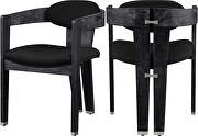 Black velvet contemporary dining chair by Meridian additional picture 2