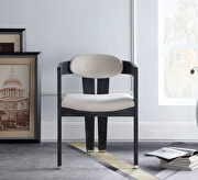 Cream velvet contemporary dining chair by Meridian additional picture 3