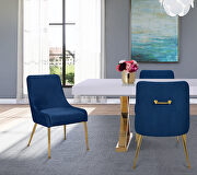 Stylish velvet dining chair pair by Meridian additional picture 2