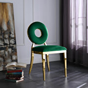 Velvet / gold glam contemporary style dining chair by Meridian additional picture 3
