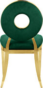 Velvet / gold glam contemporary style dining chair by Meridian additional picture 7