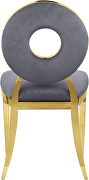 Velvet / gold glam contemporary style dining chair by Meridian additional picture 7