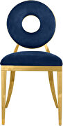Velvet / gold glam contemporary style dining chair by Meridian additional picture 4