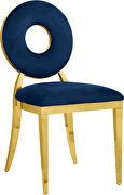 Velvet / gold glam contemporary style dining chair by Meridian additional picture 5