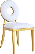 Faux leather / gold glam contemporary style dining chair by Meridian additional picture 5