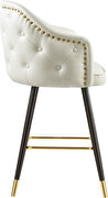 Rounded tufted back faux leather white / gold bar stool by Meridian additional picture 6