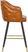 Rounded tufted back faux leather cognac / gold bar stool by Meridian additional picture 4