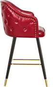 Rounded tufted back faux leather red / gold bar stool by Meridian additional picture 4
