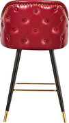 Rounded tufted back faux leather red / gold bar stool by Meridian additional picture 5
