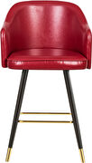 Rounded tufted back faux leather red / gold bar stool by Meridian additional picture 6