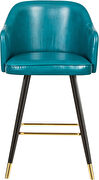 Rounded tufted back faux leather blue / gold bar stool by Meridian additional picture 3