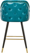 Rounded tufted back faux leather blue / gold bar stool by Meridian additional picture 4