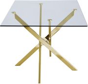 Gold x-crossed base / glass top dining table by Meridian additional picture 3