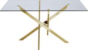 Gold x-crossed base / glass top dining table by Meridian additional picture 4