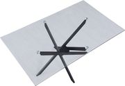 Black x-crossed base / glass top dining table additional photo 2 of 4