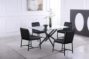 Black x-crossed base / glass top dining table by Meridian additional picture 3