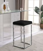 Black velvet / chrome metal legs bar stool by Meridian additional picture 3