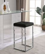 Black faux leather / chrome metal legs bar stool by Meridian additional picture 3