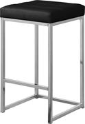Black faux leather / chrome metal legs bar stool by Meridian additional picture 4