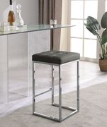 Gray faux leather / chrome metal legs bar stool by Meridian additional picture 3