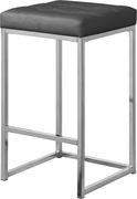Gray faux leather / chrome metal legs bar stool by Meridian additional picture 4