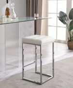 White faux leather / chrome metal legs bar stool by Meridian additional picture 3