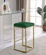 Green velvet / gold metal legs bar stool by Meridian additional picture 3