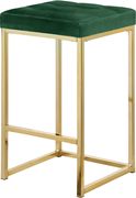 Green velvet / gold metal legs bar stool by Meridian additional picture 4